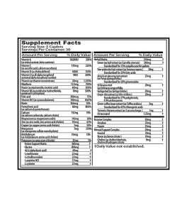 Nutrition Facts MUSCLETECH® Essential Series Platinum Multivitamin In 90 Tablets In All Over Lahore Pakistan 2021, www.arnutrition.pk iS The Best Food Supplements Store In Lahore Pakistan 2021 1