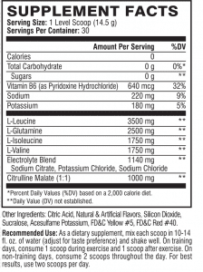 Nutrition Facts Of Scivation Xtend BCAAs The Original 7Gram At www.arnutrition.pk - www.arnutrition.pk iS thE BeSt Food Supplement Store In Pakistan