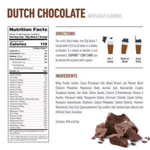 Nutrition Facts of NATURE's Best ISOPURE® Low Carb Dutch Chocolate 3 LBS Price In Pakistan, www.arnutrition.pk iS The Best Food Supplements Store in Pakistan Lahore