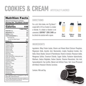 Nutrition Facts of NATURE's Best ISOPURE® Zero Carb 3 LBS New Look Price In Pakistan, www.arnutrition.pk iS The Best Food Supplements Store in Pakistan Lahore