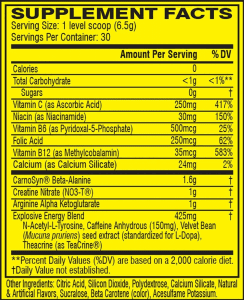 Nutrition Facts Buy CELLUCOR® C4 Original Explosive Pre-Workout Supplement Buy All Over In Lahore Pakistan 2021, www.arnutrition.pk iS The Best Food Supplements Store In Lahore Pakistan