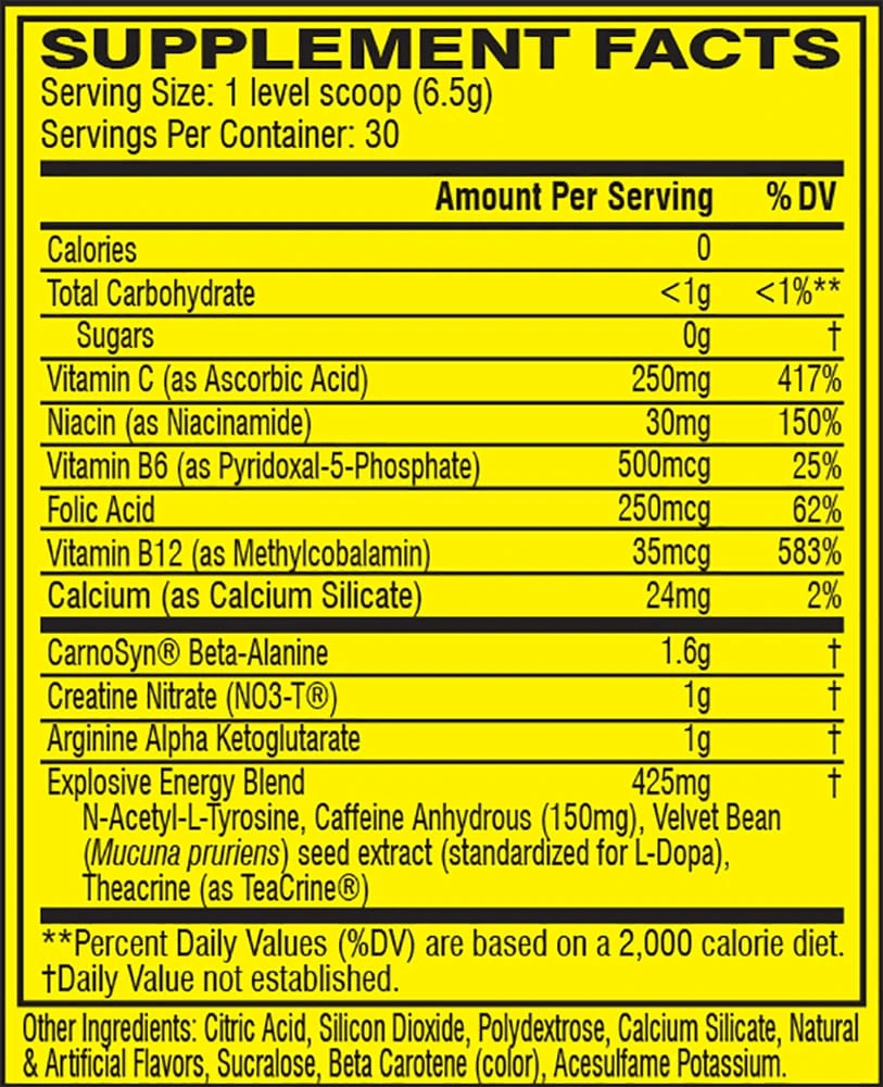 Nutrition Facts Buy CELLUCOR® C4 Original Explosive Pre-Workout Supplement Buy All Over In Lahore Pakistan 2021, www.arnutrition.pk iS The Best Food Supplements Store In Lahore Pakistan