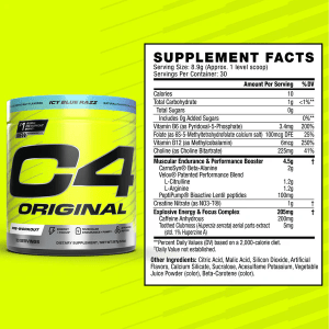 Nutrition Facts CELLUCOR C4 Original Explosive Pre-Workout New Look All Over In Lahore Pakistan, www.arnutrition.pk iS The Best Food Supplements Store In Lahore Pakistan
