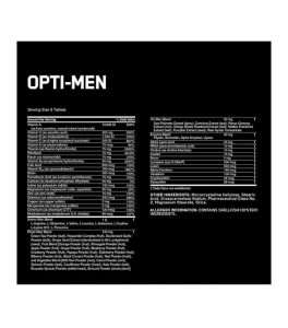 Nutrition Facts Optimum Nutrition OPTI–MEN Multivitamin Tablets In All Over Lahore Pakistan, Opti-Men 90, 150, 240 Tablets Price In Pakistan, www.arnutrition.pk iS The Best Food Supplements Store