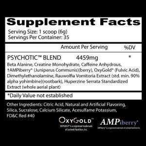 Nutrition Facts About Psychotic Red Infused Pre Workout Powerhouse By Insane Labz Supplement in 35 Servings Buy All Over In Lahore Pakistan, www.arnutrition.pk iS The Best Food Supplements Store In Lahore Pakistan