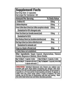 Nutrition Facts Muscletech HydroxyCut Hardcore Elite 100 Capsules All Over in Lahore Pakistan, www.arnutrition.pk iS The Best Food Supplements Store In Lahore Pakistan
