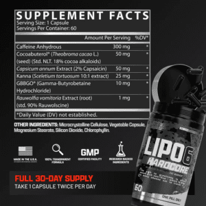 Nutrition Facts Nutrex Research Lipo 6 Hardcore Maximum Fat Burner in 60 Capsules All Over in Lahore Pakistan, www.arnutrition.pk iS The Best Food Supplements Store In Lahore Pakistan