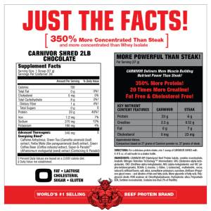 Nutrition Facts MuscleMeds Carnivor Hydrolyzed Protein Shred Fat Burning Beef Protein Isolate All Over In Pakistan, www.arnutrition.pk iS The Best Food Supplements Store In Lahore Pakistan