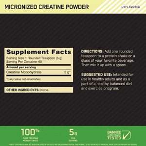 Nutrition Facts Optimum Nutrition Micronized Creatine Powder All Over In Lahore Pakistan, www.arnutrition.pk iS The Best Food Supplements Store In Lahore Pakistan