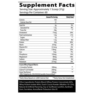 Nutrition Facts Insane Labz Insane Whey Protein Ripped 4.5LBS All Over Lahore Pakistan Karachi - www.arnutrition.pk iS thE BeSt Food Supplement Store In Pakistan Lahore Karachi 2025