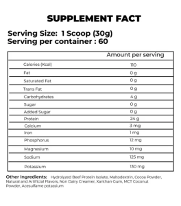 Nutrition Facts Big Ramy Labs RED REX Beef Protein Isolate 4.6 LBS Lowest Price In Pakistan, www.arnutrition.pk iS The Best Food Supplements Store in Pakistan Lahore