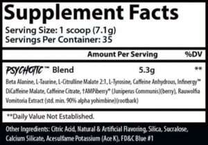Nutrition Facts INSANE LABZ Psychotic HELLBOY Edition High Stim Pre-Workout 35 Servings All Over In Lahore Pakistan 2024, www.arnutrition.pk iS The Best Food Supplements Store In Lahore Pakistan 2024