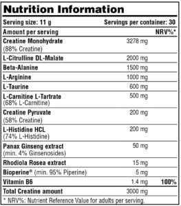 Nutrition Facts Galvanize Nutrition Fury Pump Pre-Workout Caffeine Free All Over In Lahore Pakistan 2024, www.arnutrition.pk iS The Best Food Supplements Store In Lahore Pakistan 2024