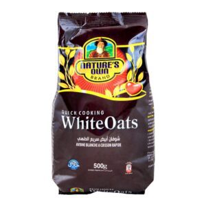 Buy Nature's Own White Oats Quick Cooking Pouch in 500 Grams All Over Pakistan Lahore - arnutrition.pk is the best supplement store in pakistan lahore