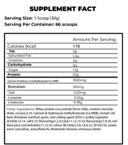 Nutrition Facts Fitness Authority Xtreme Napalm Whey Pro 2KG All Over in Lahore Pakistan, www.arnutrition.pk iS The Best Food Supplements Store In Karachi Pakistan