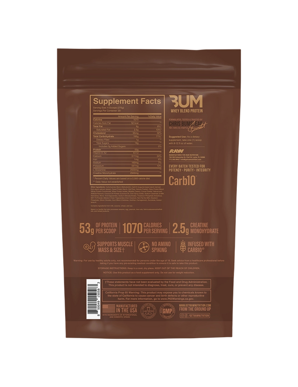 Nutrition Facts of RAW Nutrition CBUM Mass Gainer 53 Gram Protein - 1070 CALORIES - 2.5 Gram Creatine - ARNutrition.Pk Nutrition Facts of RAW Nutrition CBUM Mass Gainer 53 Gram Protein - 1070 CALORIES - 2.5 Gram Creatine - ARNutrition.Pk