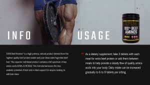 Nutrition Facts of Universal Nutrition 100% Beef Aminos 3g of pure beef protein - ARNutrition.Pk 1